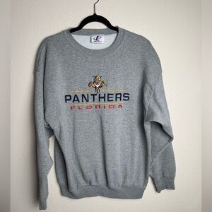Logo Athletic Men Size Large Vintage Florids Panthers Gray Pullover Over Sweater